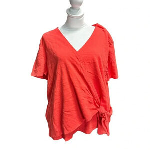 Old Navy women's XL v-neck salmon blouse with tie in the front